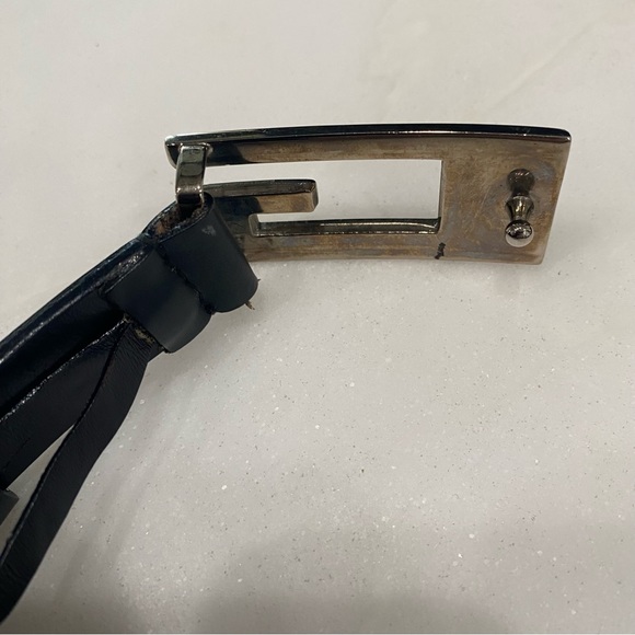 GUCCI Belt. Vintage Authentic I Purchased in Italy Black with Gunmetal Hardware. - Picture 8 of 8